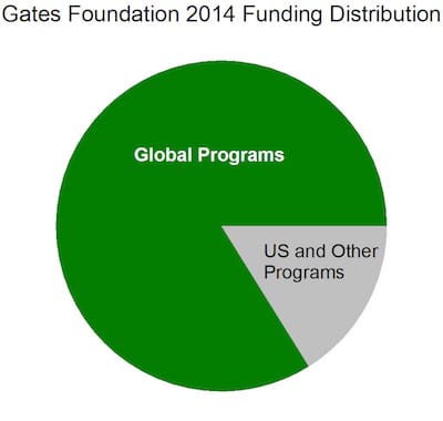 Gates Foundation 2014 giving pie chart