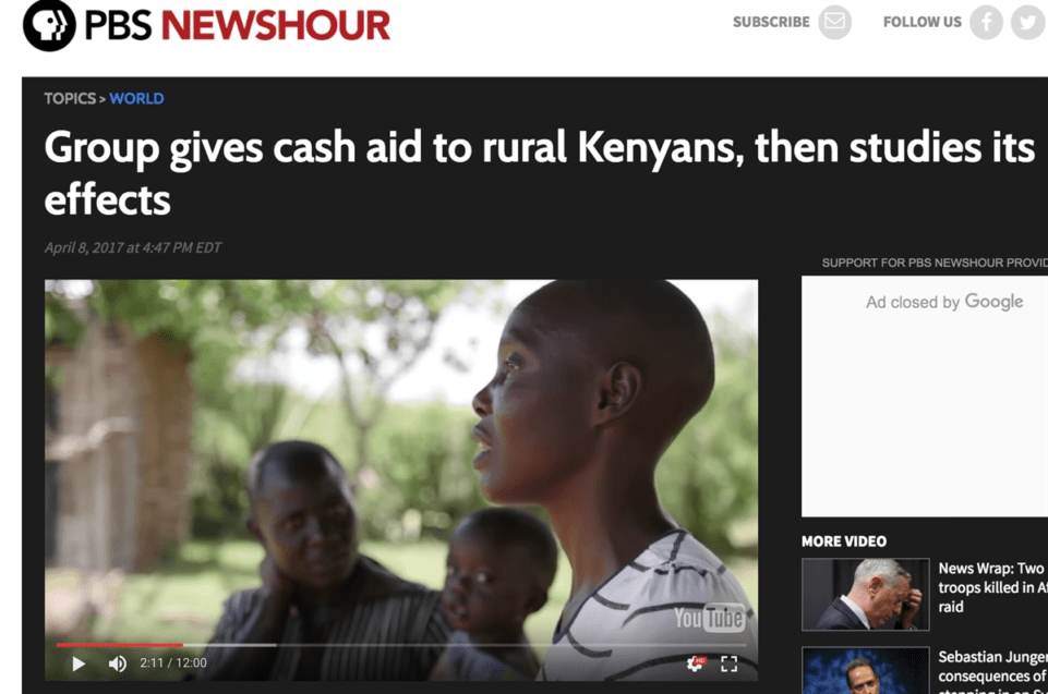 GiveDirectly Featured in PBS Newshour Segment