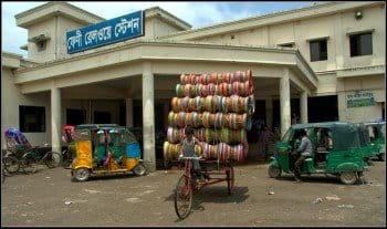 Bicycle loaded with spools