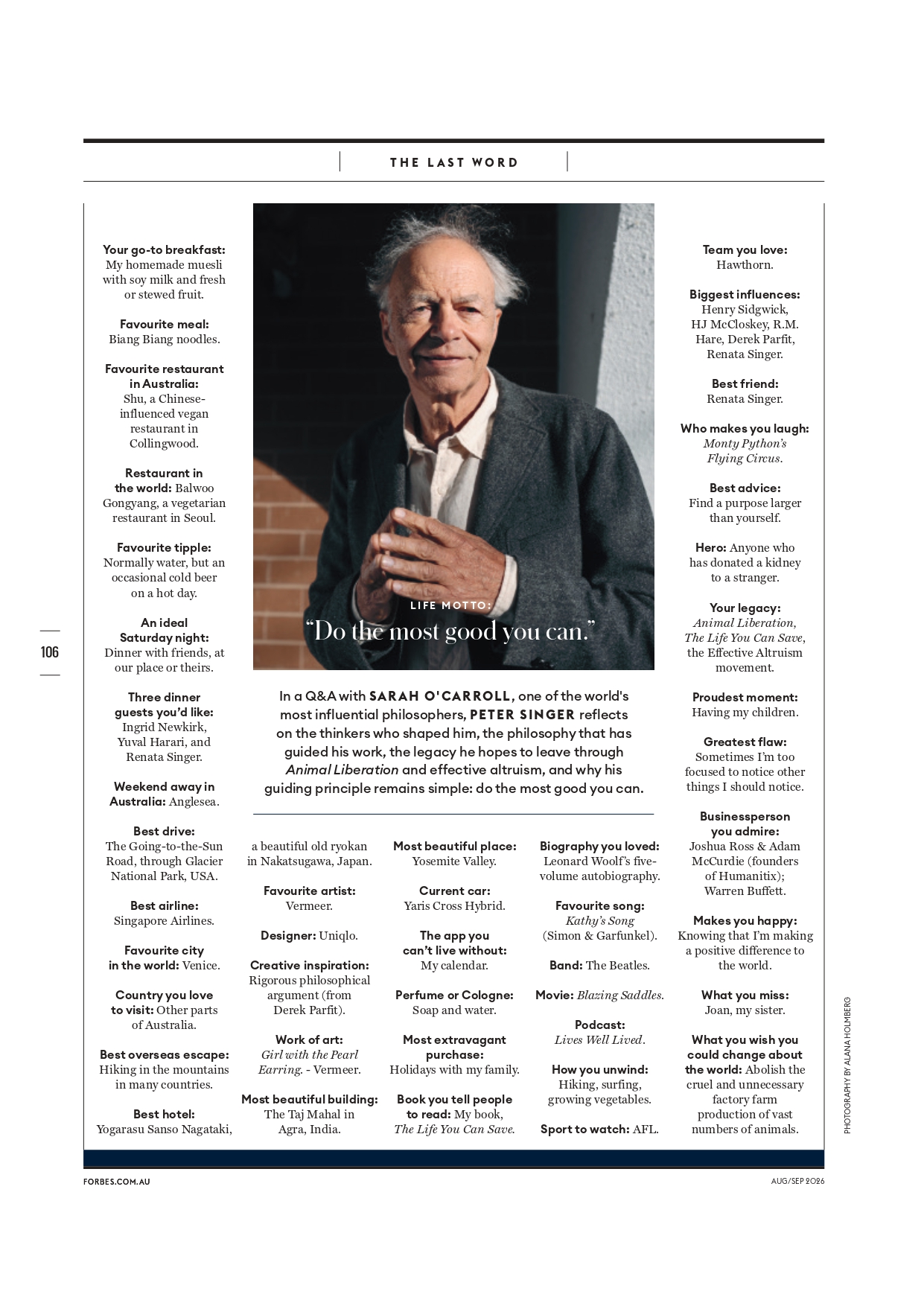 Peter Singer Forbes Last word